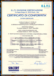 ANACI Prov. Roma certificata UNI EN ISO 9000:2015