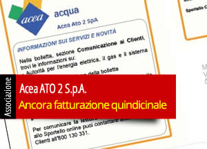 Acea ATO2: fatturazione quindicinale dell'acqua