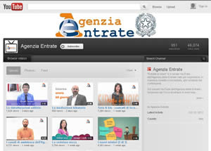 agenzia entrate su youtube