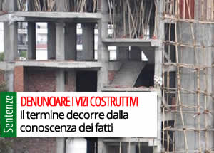 Termine per denunciare vizi costruttivi