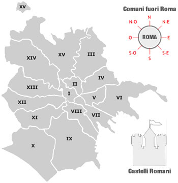 Mappa dei Municipi